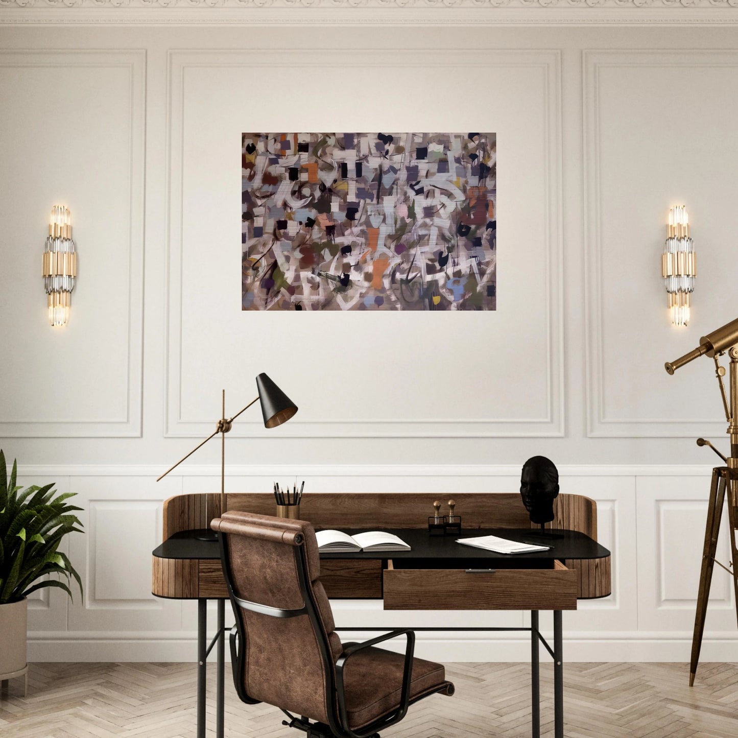 Number 15 - 1953 - Bradley Walker Tomlin Brushed Aluminum Print - 70x100 cm / 28x40 inches | Bradley Walker Tomlin Aluminum Print | Bradley Walker Tomlin Prints