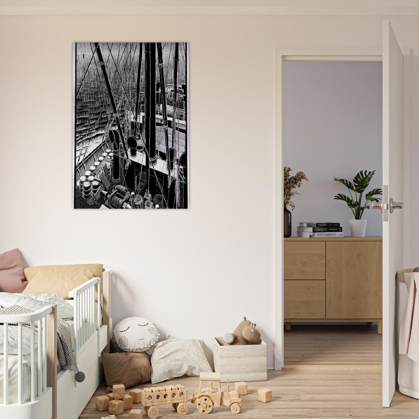 FREIGHTER SEPTEMBER 1936 1936 - MC Escher Brushed Aluminum Print - 70x100 cm / 28x40 inches | MC Escher Aluminum Print | MC Escher Prints | Maurits Cornelis Escher Prints