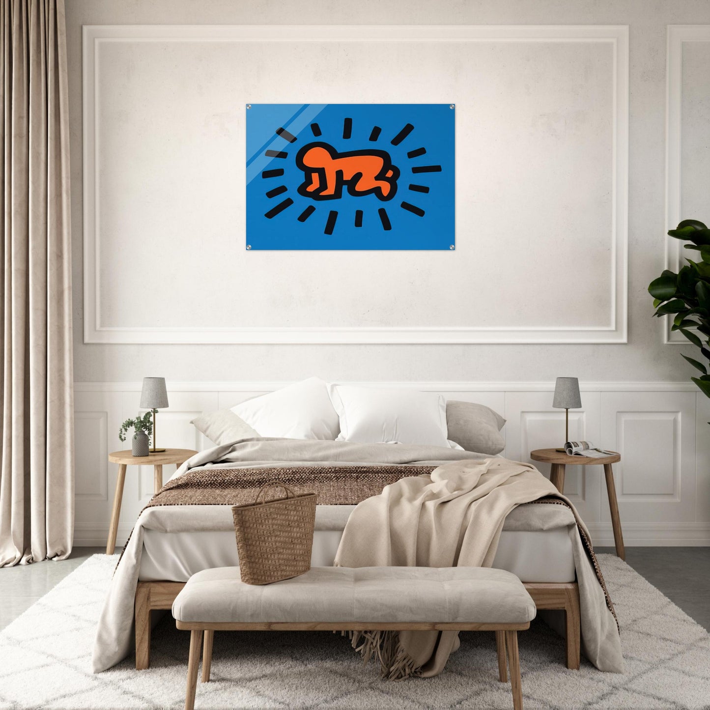 RADIANT BABY FROM ICONS SERIES 1990 - Keith Haring Acrylic Print - 70x100 cm / 28x40″ inches | Keith Haring Art For Sale