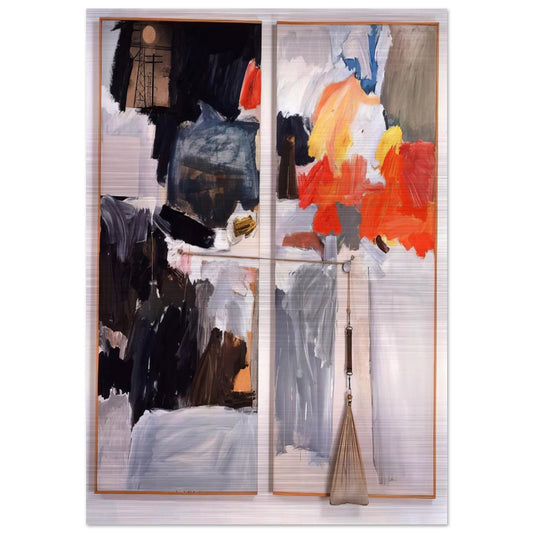 STUDIO PAINTING 1961 - Robert Rauschenberg Brushed Aluminum Print - 70x100 cm / 28x40 inches | Robert Rauschenberg Aluminum Print | Robert Rauschenberg Prints