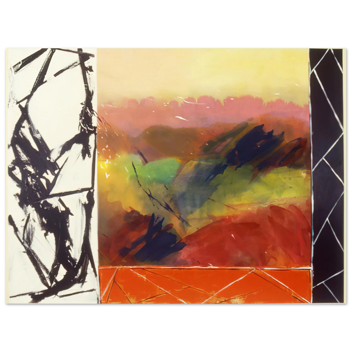 Ronnie Landfield - Railroad Gate - 1989  75x100 cm / 30x40inches Fine Art Poster