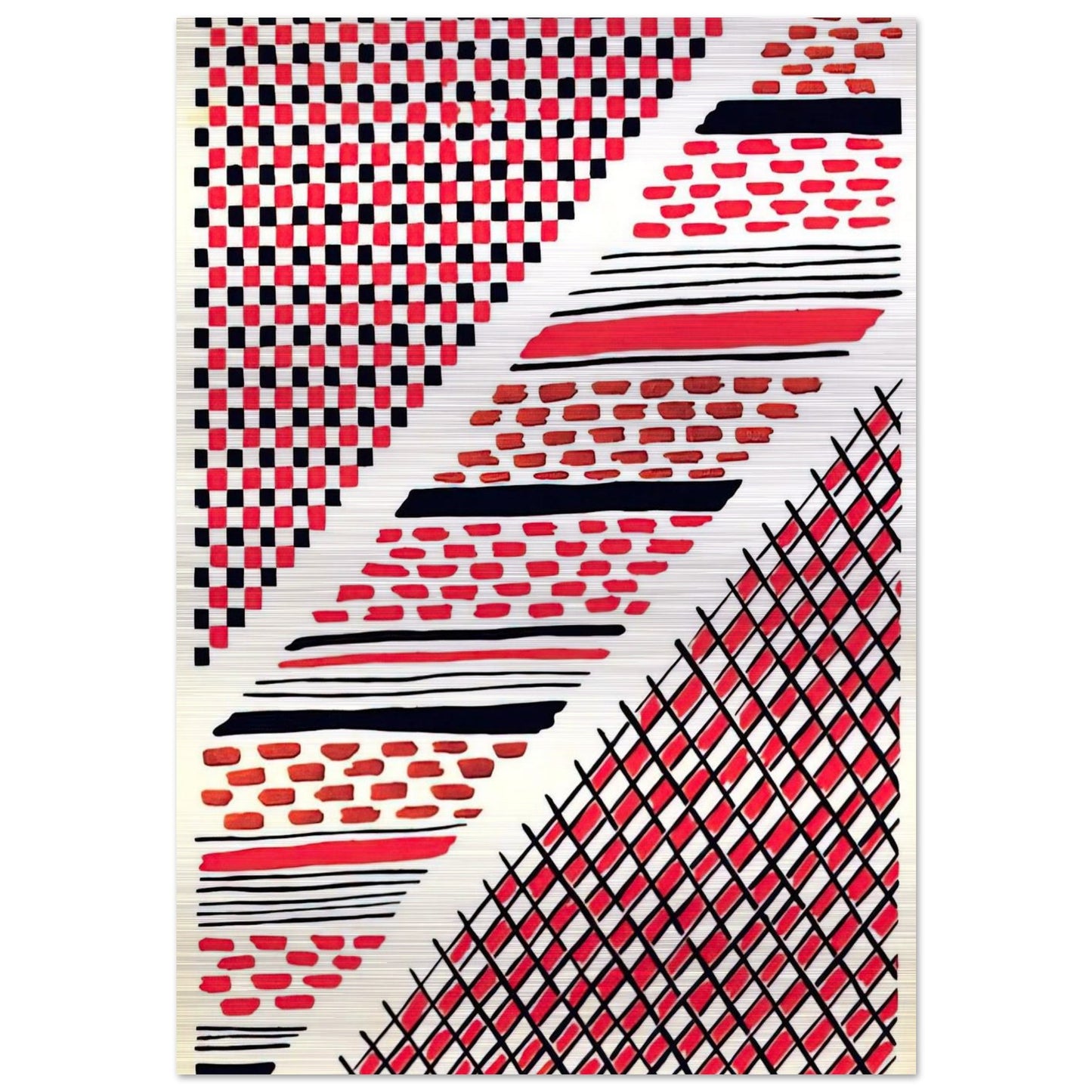 COMPOSITION 13 - Sonia Delaunay Brushed Aluminum Print - 70x100 cm / 28x40 inches | Sonia Delaunay Aluminum Print | Sonia Delaunay Prints
