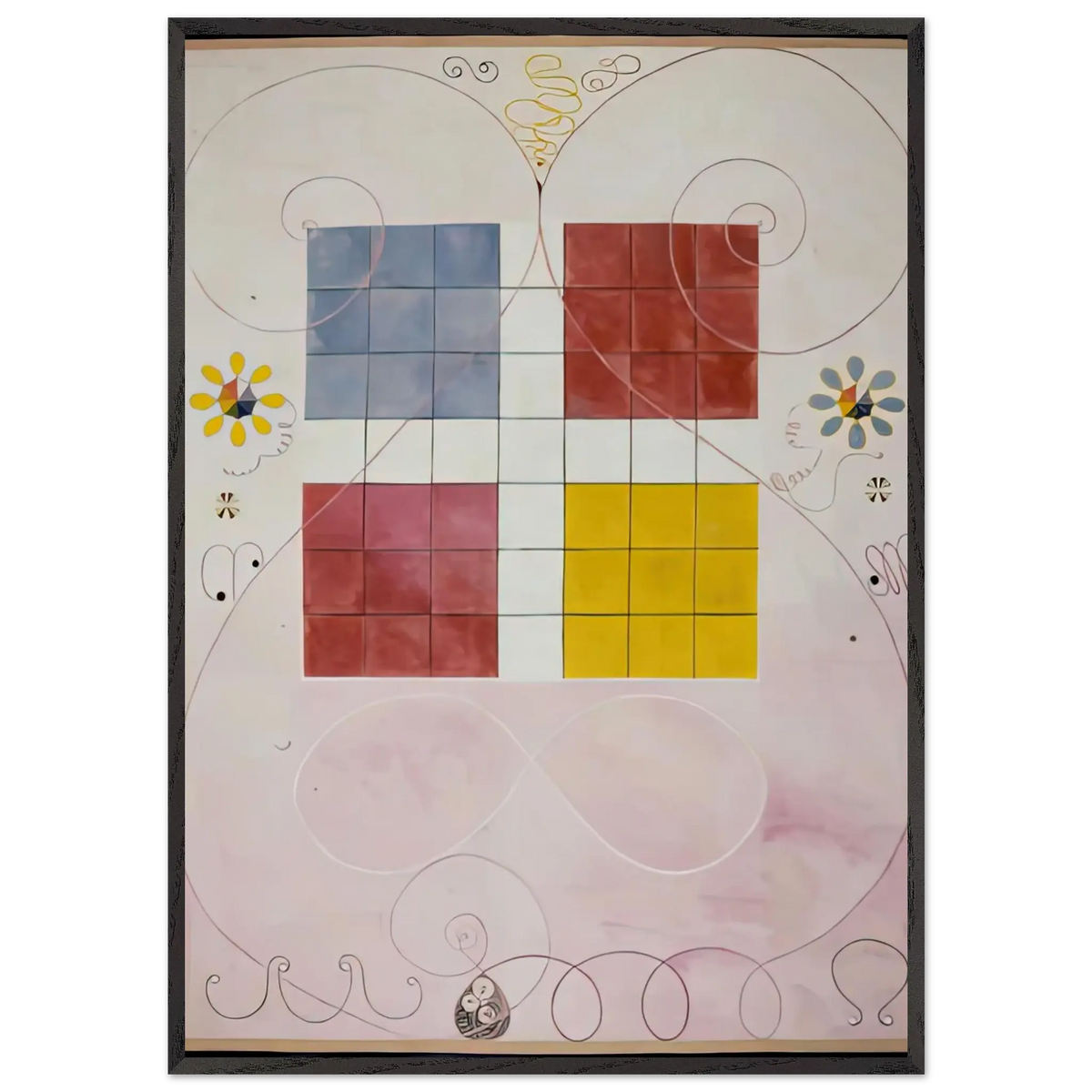 Hilma af Klint - DE TIO ST RSTA N 10 ALDERDOMEN 1907 Wall art - 40x50 cm / 16x20 Inches - Premium Wooden Framed Poster With Fine Art Paper - Black frame