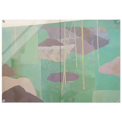 Young Bamboo Diptych - Abstract Expressionism - Kenzo Okada Acrylic Print - 70x100 cm / 28x40″ inches | Kenzo Okada Wall Art | Kenzo Okada Prints
