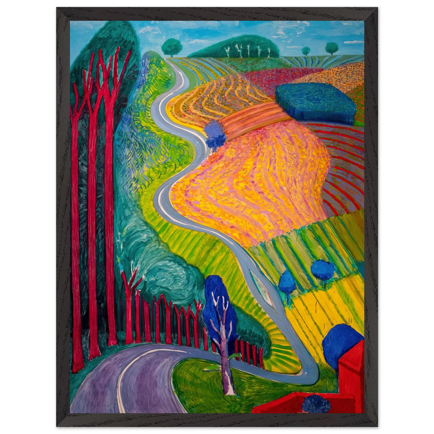 David Hockney - David Hockney Wall art - A1 (59.4 x 84.1  cm) - Premium Wooden Framed Poster With Fine Art Paper-canvas - Black frame