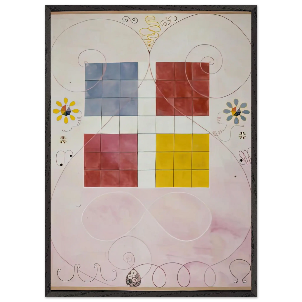 Hilma af Klint - DE TIO ST RSTA N 10 ALDERDOMEN 1907 Wall art - 15x20 cm / 6x8 Inches - Premium Wooden Framed Poster With Fine Art Paper - Black frame