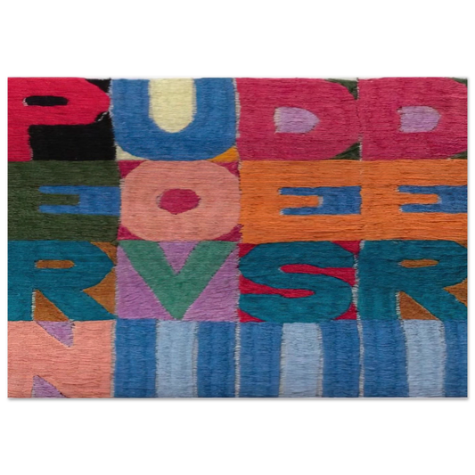 PER NUOVI DESIDERI 1977 - Alighiero Boetti Brushed Aluminum Print - 70x100 cm / 28x40 inches | Alighiero Boetti Aluminum Print | Alighiero Boetti Prints