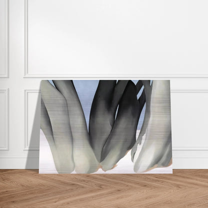 Bare Tree Trunks with Snow - Georgia O'Keeffe Brushed Aluminum Print - 70x100 cm / 28x40 inches | Georgia O'Keeffe Aluminum Print | Georgia O'Keeffe Prints