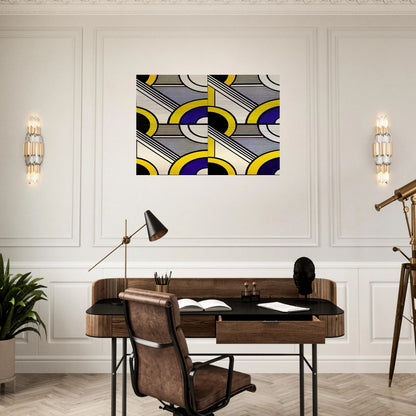 MODULAR PAINTING WITH FOUR PANELS 1 1969 - Roy Lichtenstein Brushed Aluminum Print - 70x100 cm / 28x40 inches | Roy Lichtenstein Aluminum Print | Roy Lichtenstein Prints