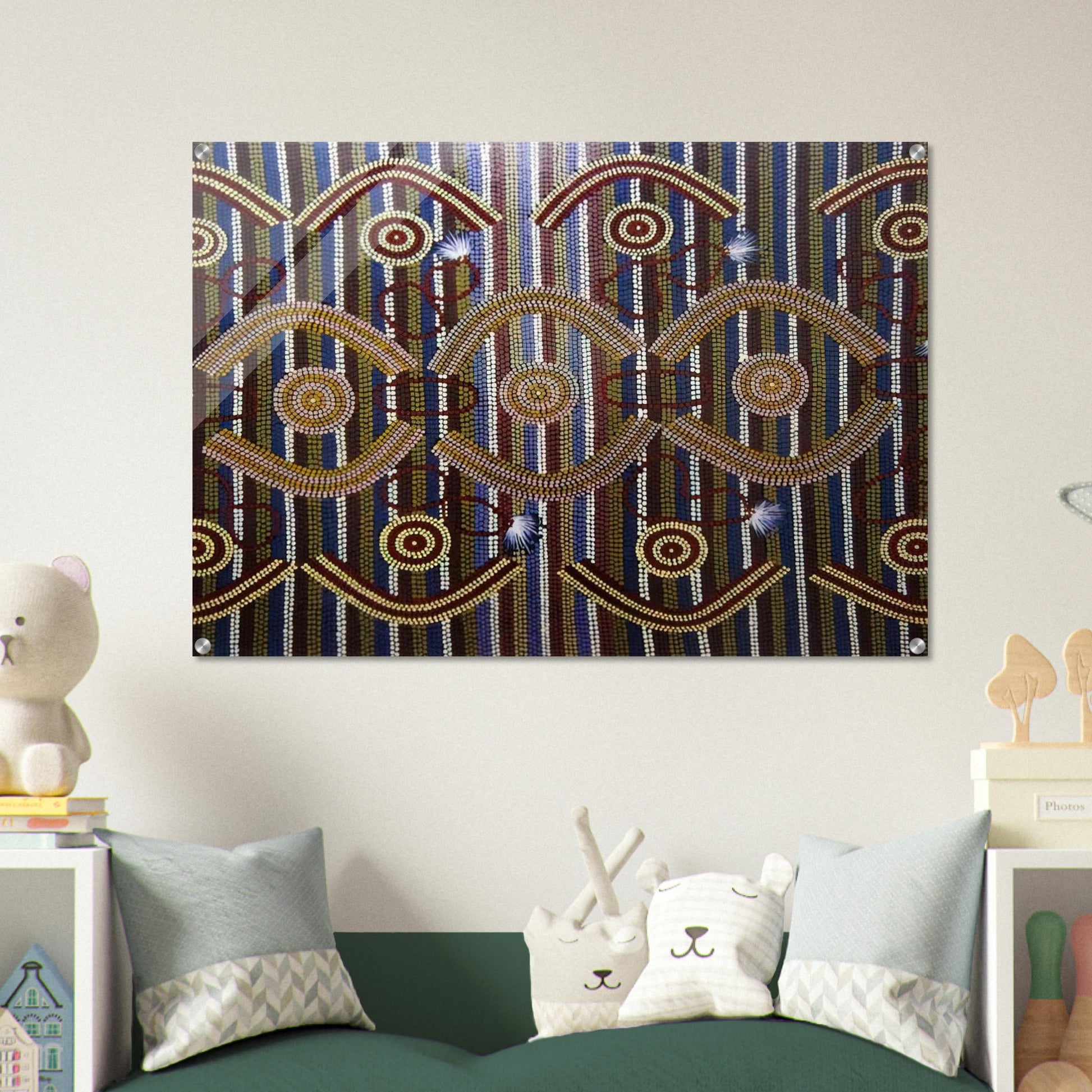 Anmatyerre Ceremonial Designs Associated with the Rockhole Site Intankangu - 1982 - Clifford Possum Tjapaltjarri Acrylic Print - 70x100 cm / 28x40″ inches