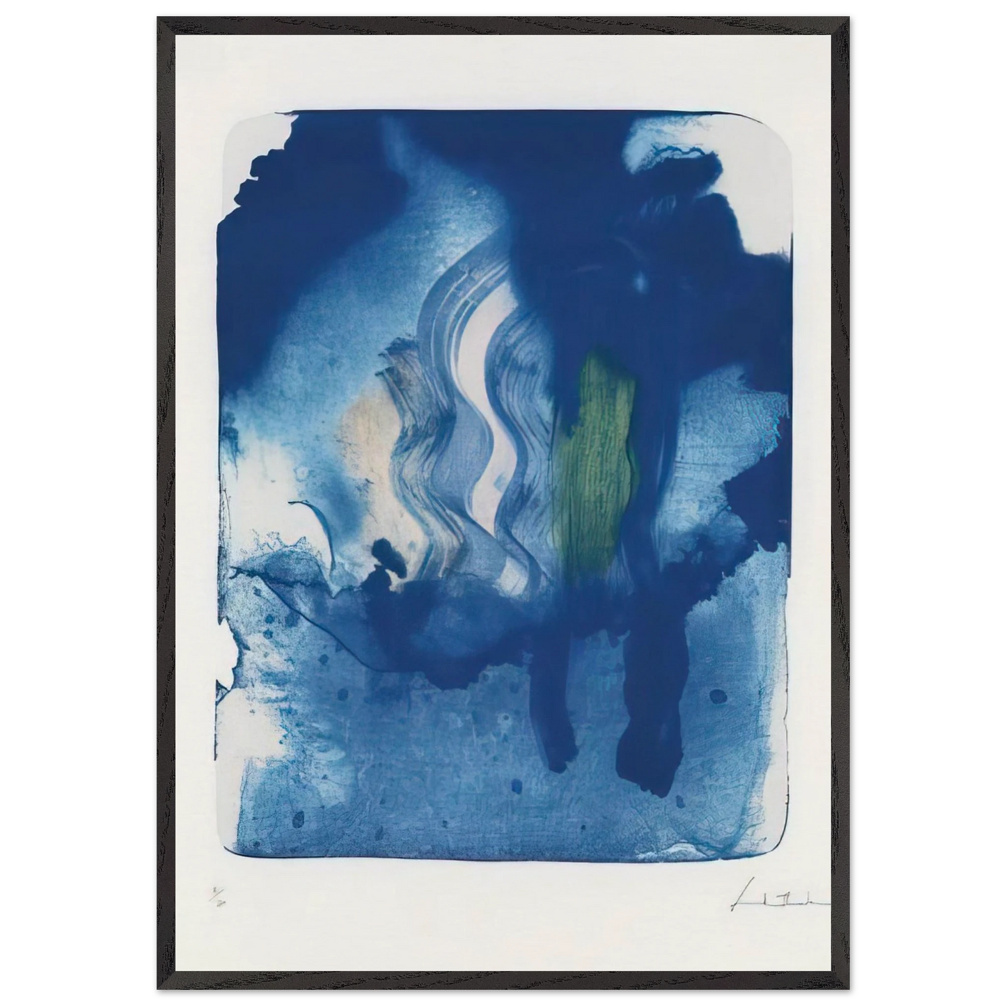 Reflections V - 1995 - Helen Frankenthaler 70x100 cm / 28x40 inches Framed Art Print – Black Wooden Frame