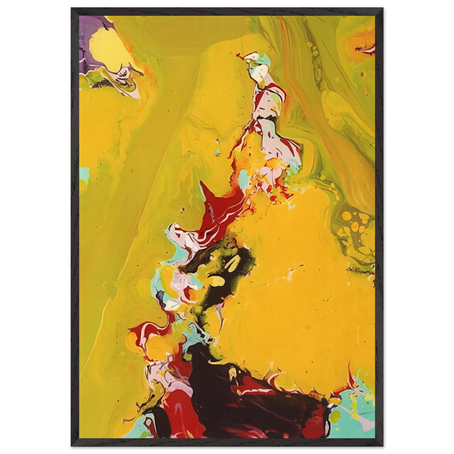 Untitled  SFP86-165  - Sam Francis 70x100 cm / 28x40 inches Framed Art Print – Black Wooden Frame