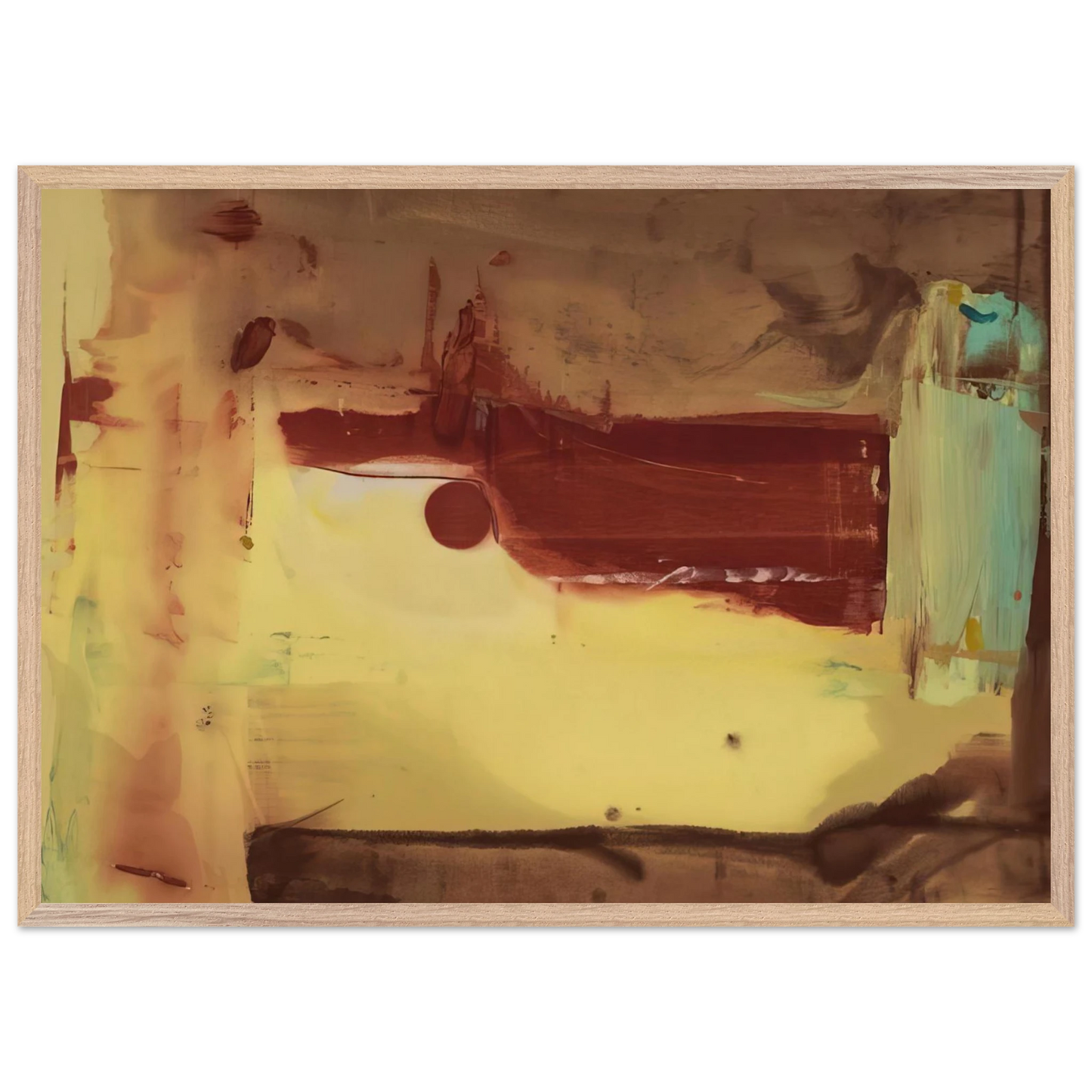 Helen Frankenthaler - Desert Pass - 1976 Wall art - 27x35 cm / 11x14 inches - Premium Wooden Framed Poster With Fine Art Paper-canvas - Wood frame