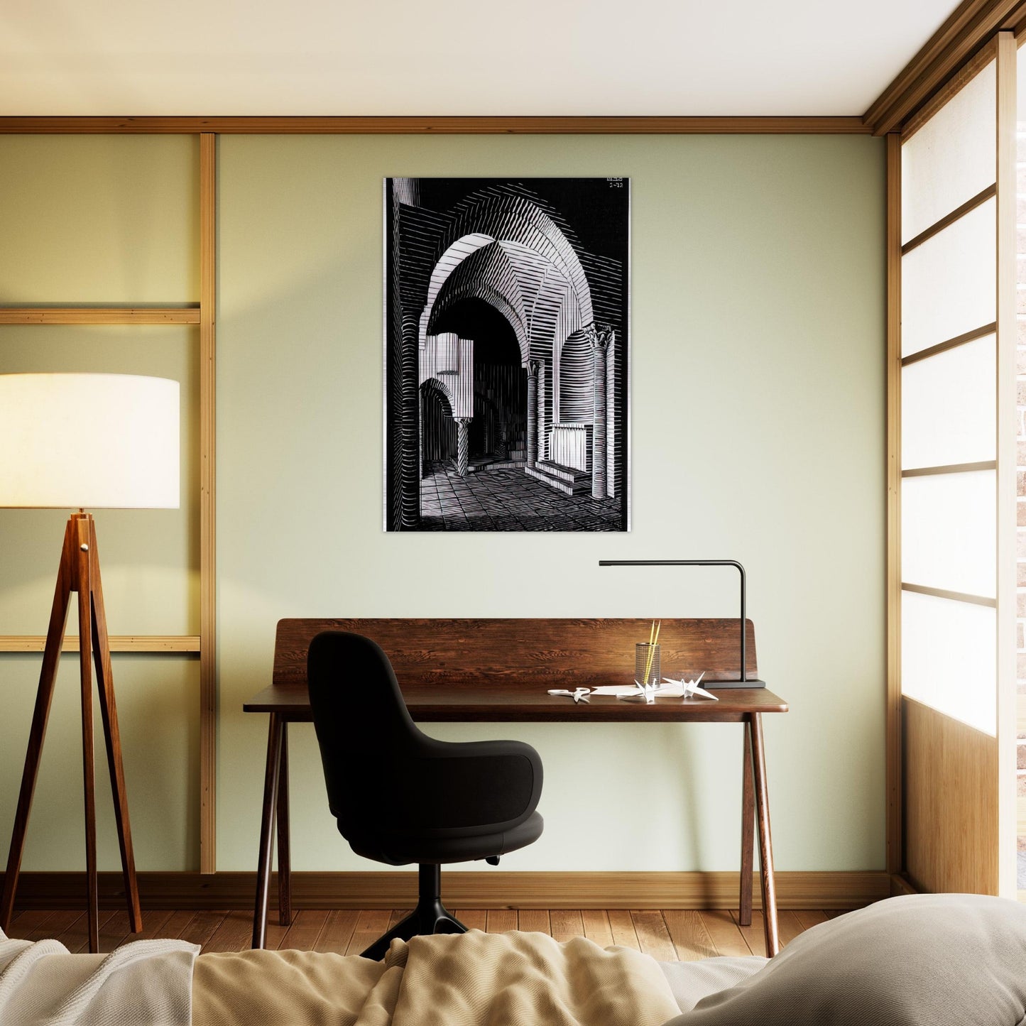 PORTA MARIA DELL OSPIDALE - MC Escher Brushed Aluminum Print - 70x100 cm / 28x40 inches | MC Escher Aluminum Print | MC Escher Prints