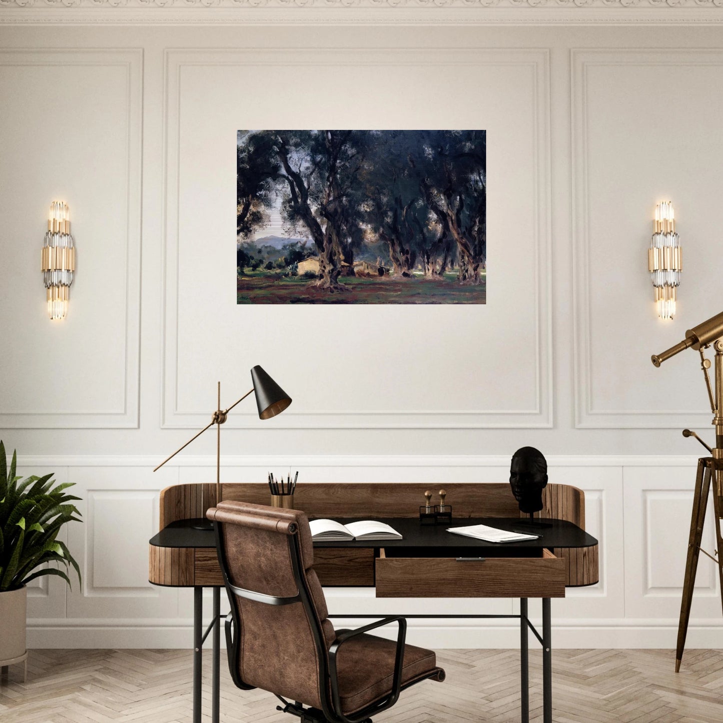 Olive Trees at Corfu - John Singer Sargent Brushed Aluminum Print - 70x100 cm / 28x40 inches | John Singer Sargent Aluminum Print | John Singer Sargent Prints