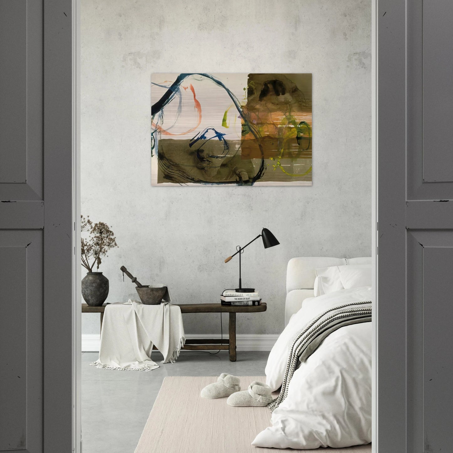 New River Watercolor, Series I, #5 - 1988 - John Cage Brushed Aluminum Print - 70x100 cm / 28x40 inches | John Cage Aluminum Print | John Cage Prints