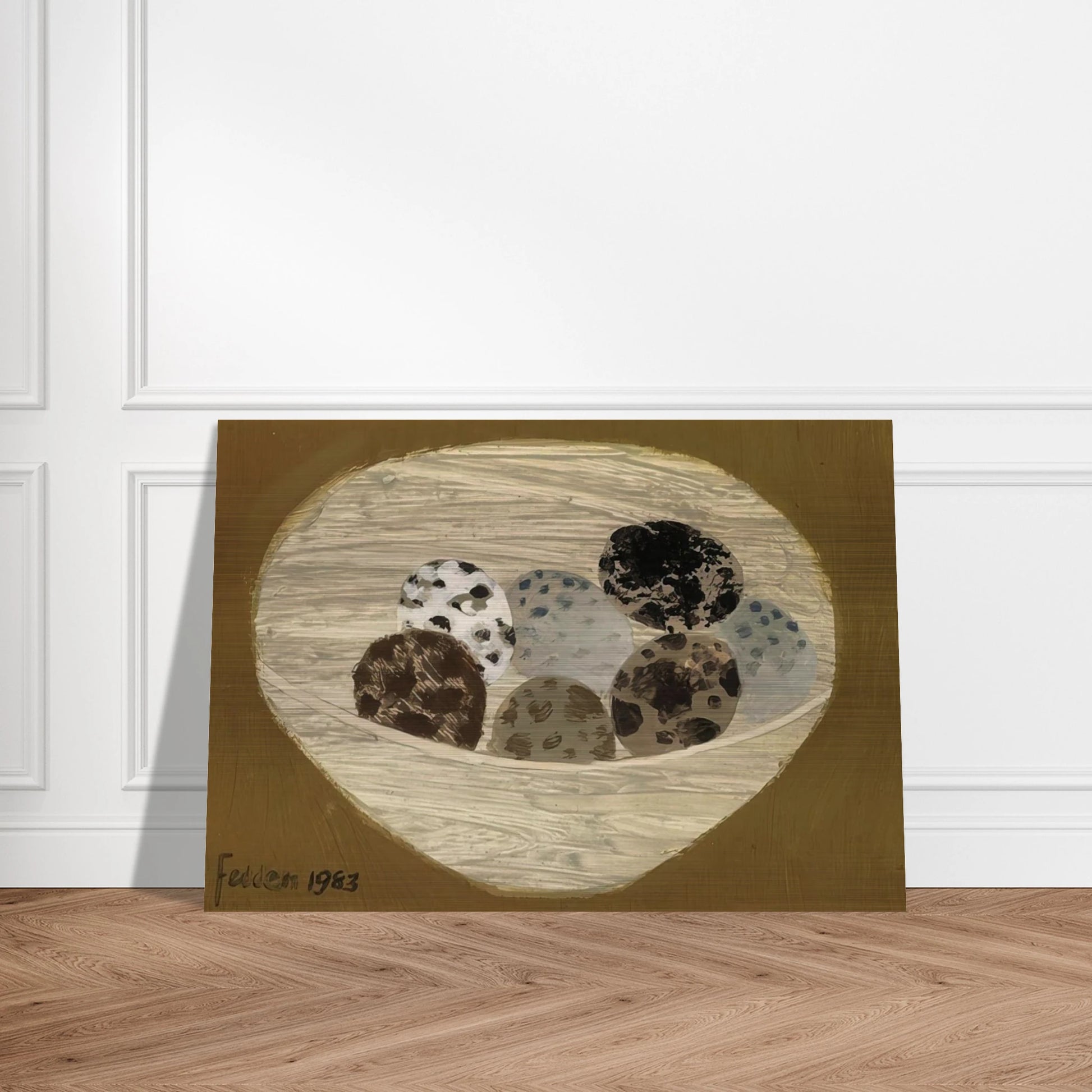 Quail Eggs - 1983 - Mary Fedden Brushed Aluminum Print - 70x100 cm / 28x40 inches | Mary Fedden Aluminum Print | Mary Fedden Prints