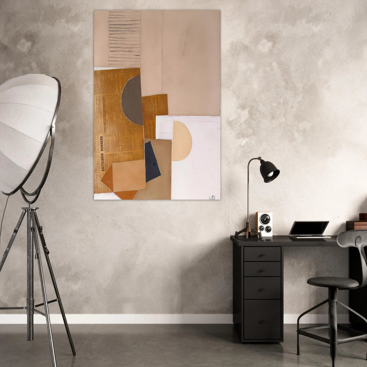 Abstract in White, Grey and Ochre - 1949 - Victor Pasmore Art Prints - 100x150 cm / 40x60″ inches | Victor Pasmore Poster | Victor Pasmore Prints