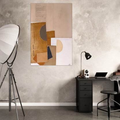 Abstract in White, Grey and Ochre - 1949 - Victor Pasmore Art Prints - 100x150 cm / 40x60″ inches | Victor Pasmore Poster | Victor Pasmore Prints