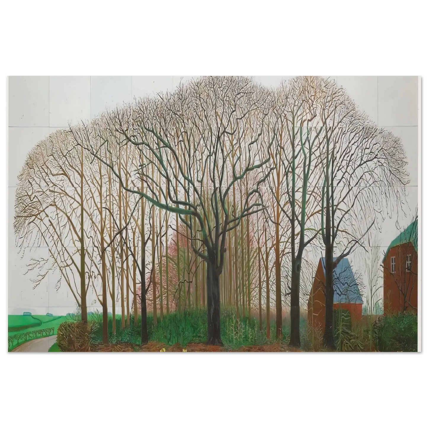 David Hockney - David Hockney Wall art - A2 (42 x 59.4  cm) - Premium Wooden Framed Poster With Fine Art Paper - White frame
