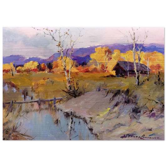 Autumn Morning - Romanticism - Sydney Laurence Brushed Aluminum Print - 70x100 cm / 28x40 inches | Sydney Laurence Aluminum Print | Sydney Laurence Prints
