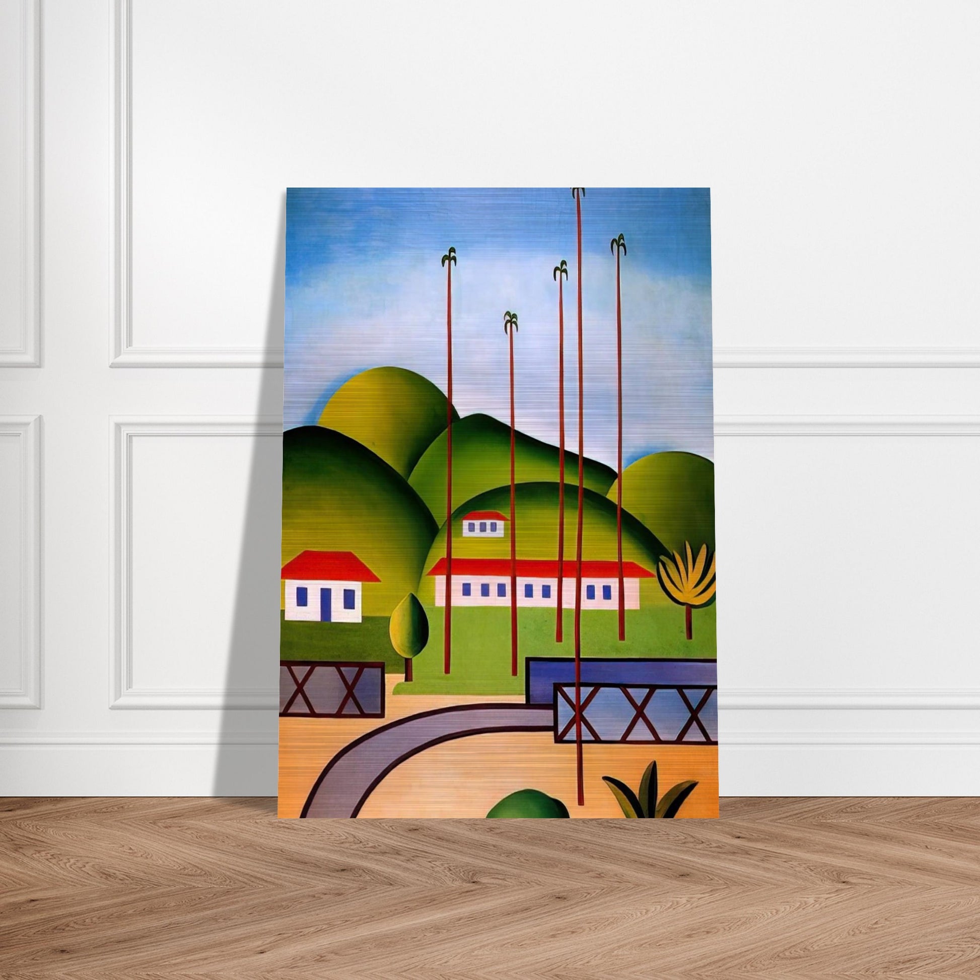 Palm Trees - Tarsila do Amaral Brushed Aluminum Print - 70x100 cm / 28x40 inches | Tarsila do Amaral Aluminum Print | Tarsila do Amaral Prints