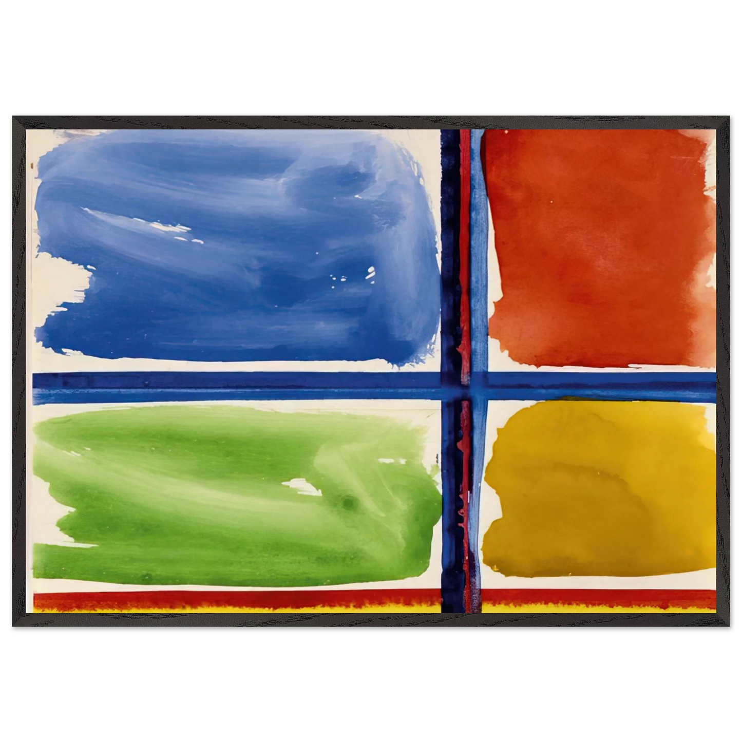 Fensterkreuz II - 1966 - Blinky Palermo 70x100 cm / 28x40 inches Framed Art Print – Black Wooden Frame