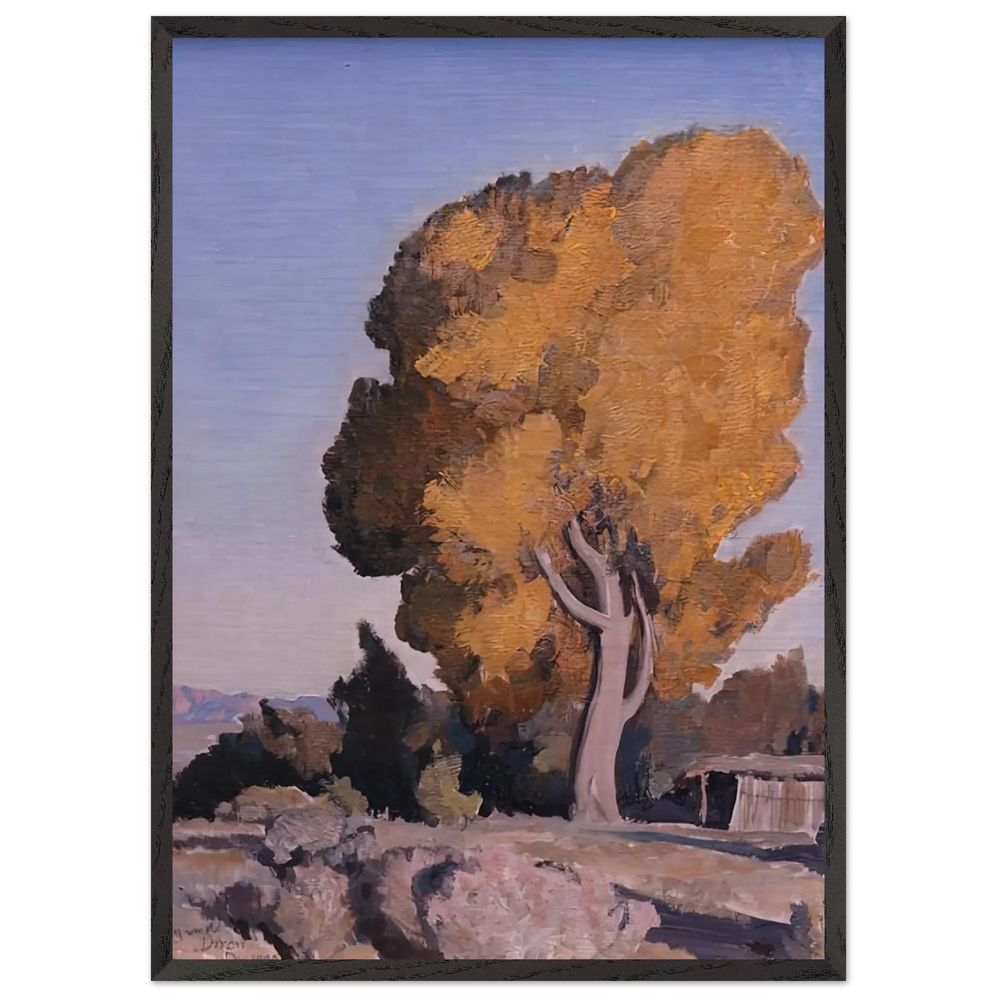 Maynard Dixon - LOW COUNTRY COTTONWOOD 1940 Wall art - A1 (59.4 x 84.1  cm) - Premium Wooden Framed Poster With Fine Art Paper - Wood frame