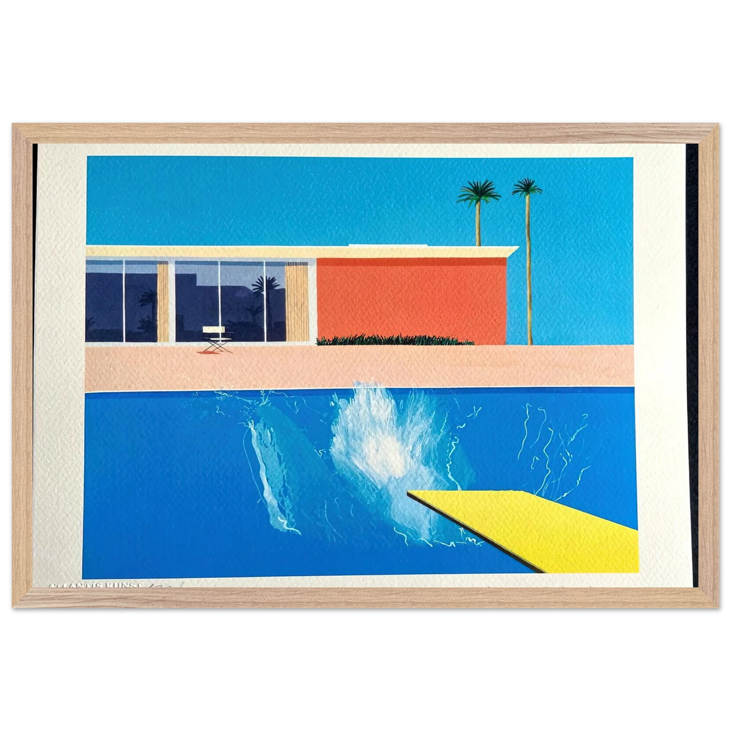 David Hockney - David Hockney Wall art - 50x70 cm / 20x28 inches - Premium Wooden Framed Poster With Fine Art Paper-canvas - Wood frame