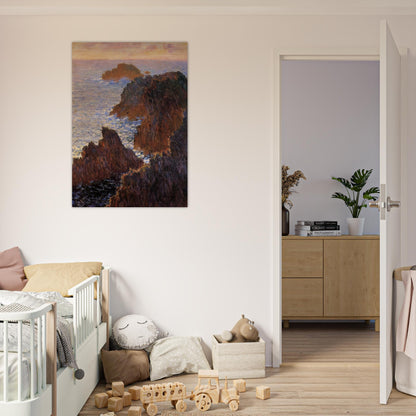 Rocks at Belle-Ile, Port-Domois - claude monet Brushed Aluminum Print - 70x100 cm / 28x40 inches | claude monet Aluminum Print | claude monet Prints