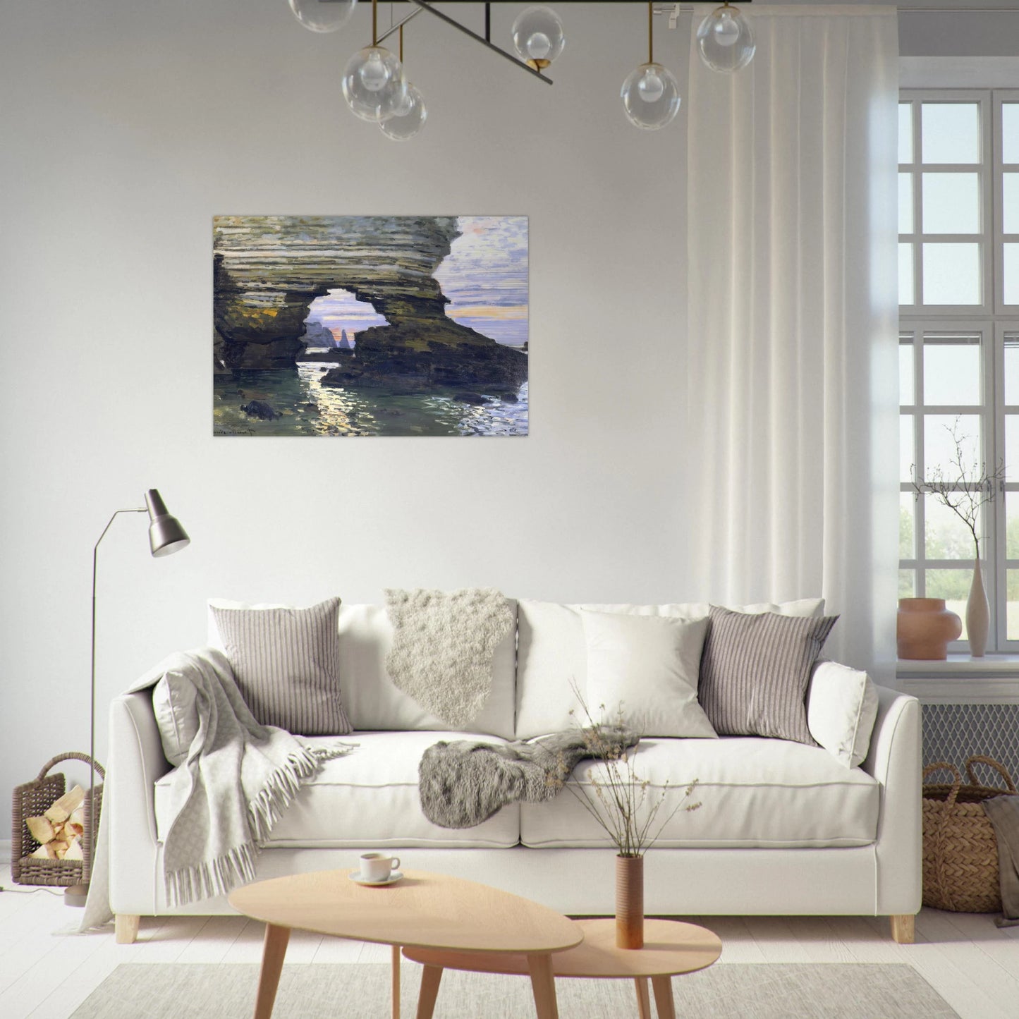 Port d `Amount Etretat - claude monet Brushed Aluminum Print - 70x100 cm / 28x40 inches | claude monet Aluminum Print | claude monet Prints