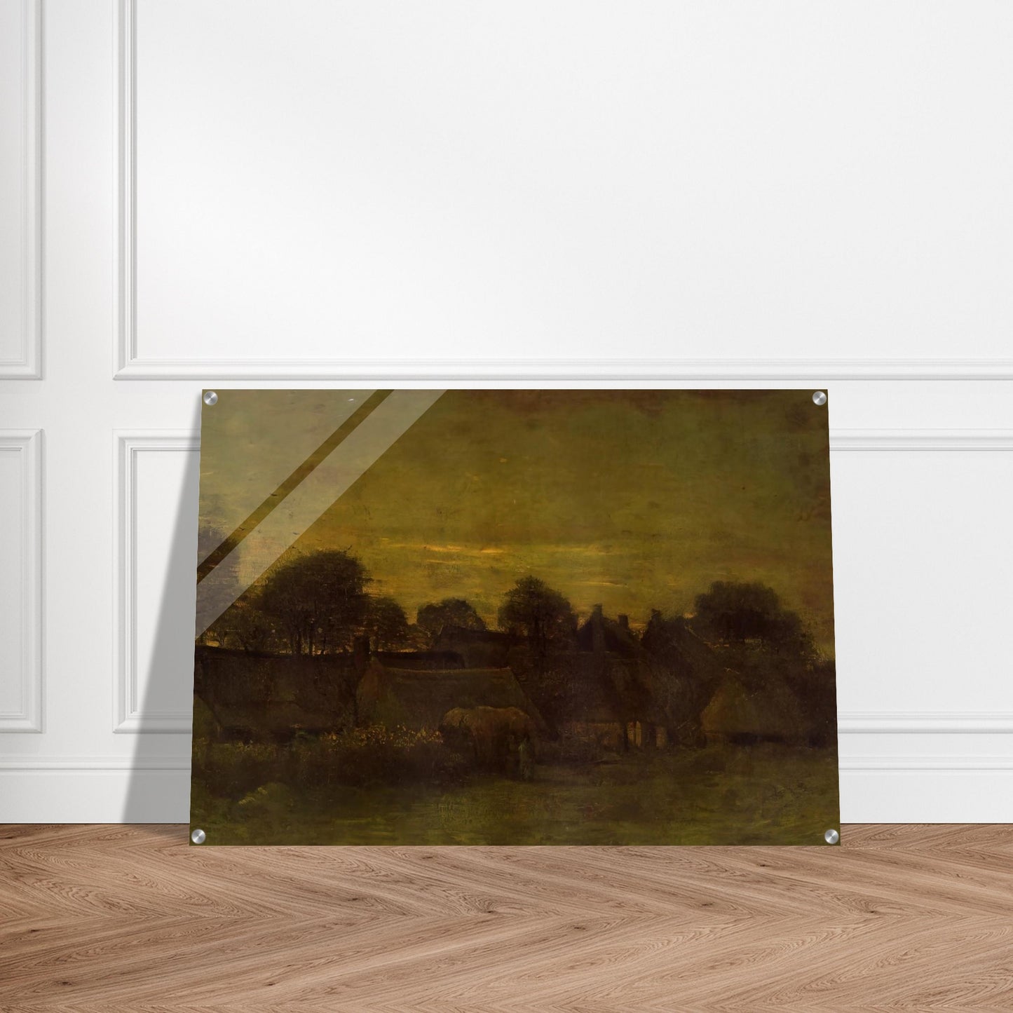 Village at sunset - Vincent van Gogh Acrylic Print - 70x100 cm / 28x40″ inches | Vincent van Gogh Wall Art | Vincent van Gogh Prints