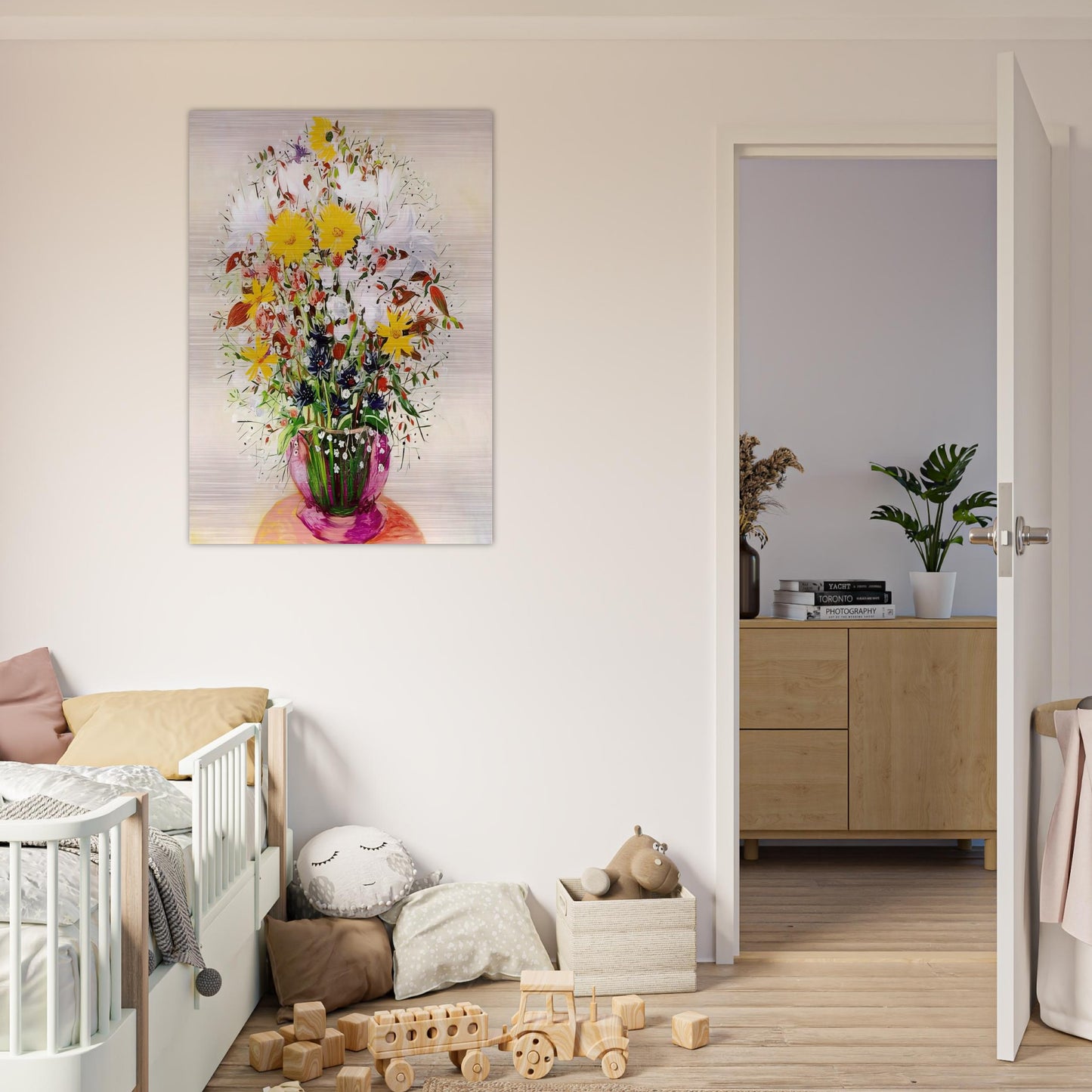 BOUQUET OF FLOWERS - Moise Kisling Brushed Aluminum Print - 70x100 cm / 28x40 inches | Moise Kisling Aluminum Print | Moise Kisling Prints