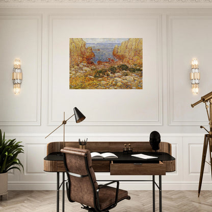 The Gorge - Appledore, Isles of Shoals - Childe Hassam Brushed Aluminum Print - 70x100 cm / 28x40 inches | Childe Hassam Aluminum Print | Childe Hassam Prints