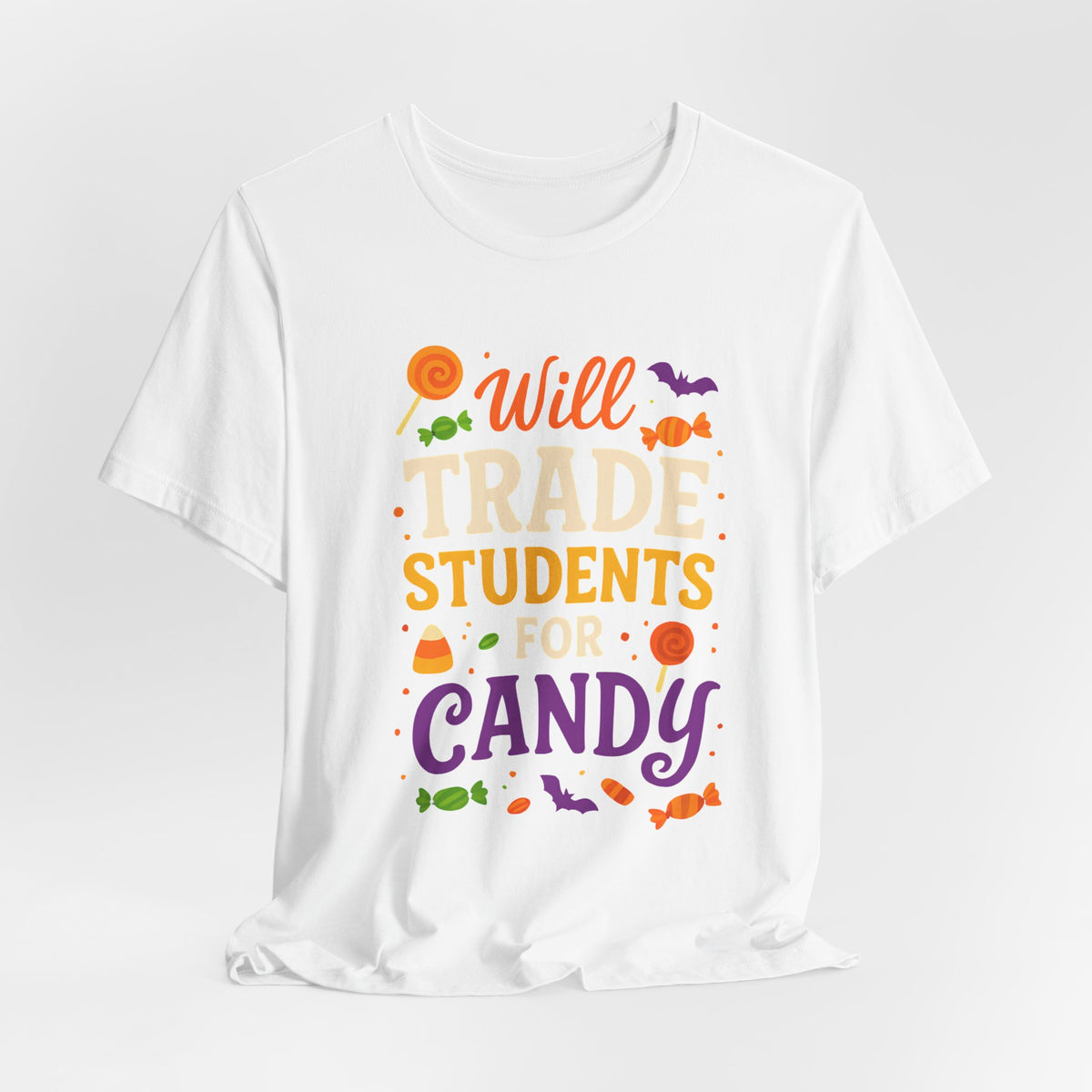 Zal Studenten Ruilen Voor Snoep Leerkracht Schattig Halloween Kostuum T-Shirt