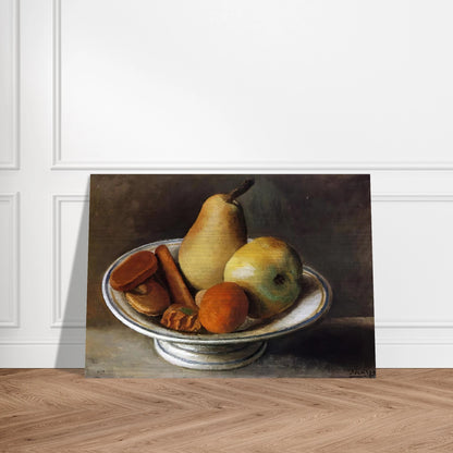 Fruit Bowl with Fruit - 1918 - Pablo Picasso Brushed Aluminum Print - 70x100 cm / 28x40 inches | Pablo Picasso Aluminum Print | Pablo Picasso Prints