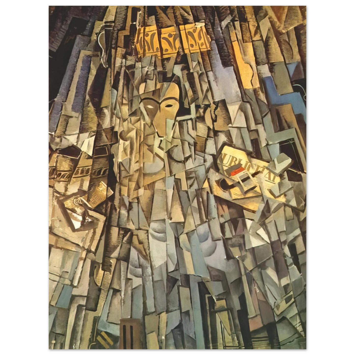 Salvador Dali - CUBIST SELF PORTRAIT  75x100 cm / 30x40inches Fine Art Poster