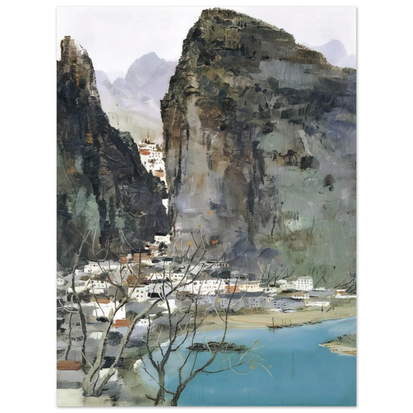 Wu Guanzhong - Scenery of Guilin - 1973  75x100 cm / 30x40inches Fine Art Poster