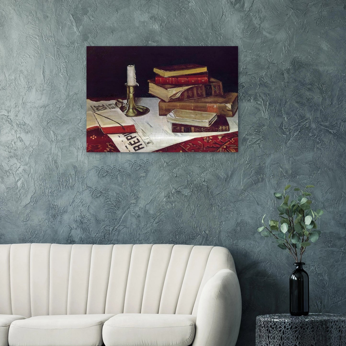 STILL LIFE WITH BOOKS AND CANDLE 1890 - Henri Matisse Brushed Aluminum Print - 70x100 cm / 28x40 inches | Henri Matisse Aluminum Print | Henri Matisse Prints