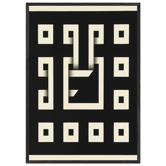 Clandestine Game XI - 1968 - Omar Rayo 70x100 cm / 28x40 inches Framed Art Print – Black Wooden Frame