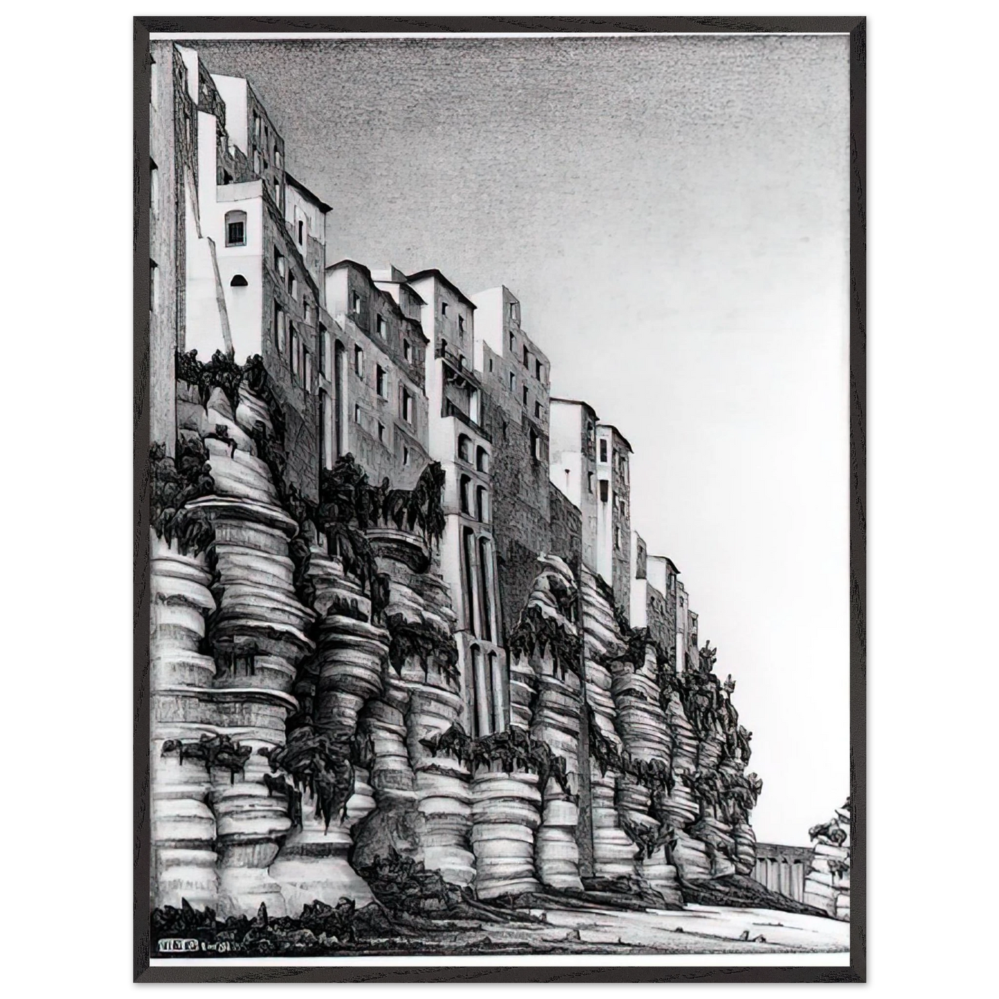 MC Escher - TROPEA CALABRIA Wall art - 50x70 cm / 20x28 inches - Fine Art Poster-canvas - -