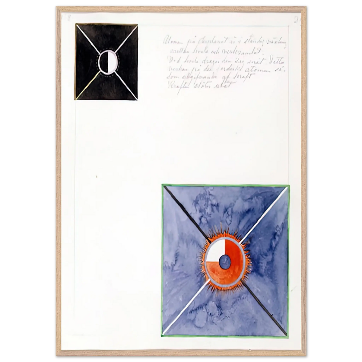 Hilma af Klint - ATOM SERIES NO 8 ATOM ON THE ETHER PLANE IS IN CONSTANT CHANGE BETWEEN REST AND ACTIVITY AT THE 1917 Wall art - 40x50 cm / 16x20 Inches - Premium Wooden Framed Poster With Fine Art Paper - Black frame
