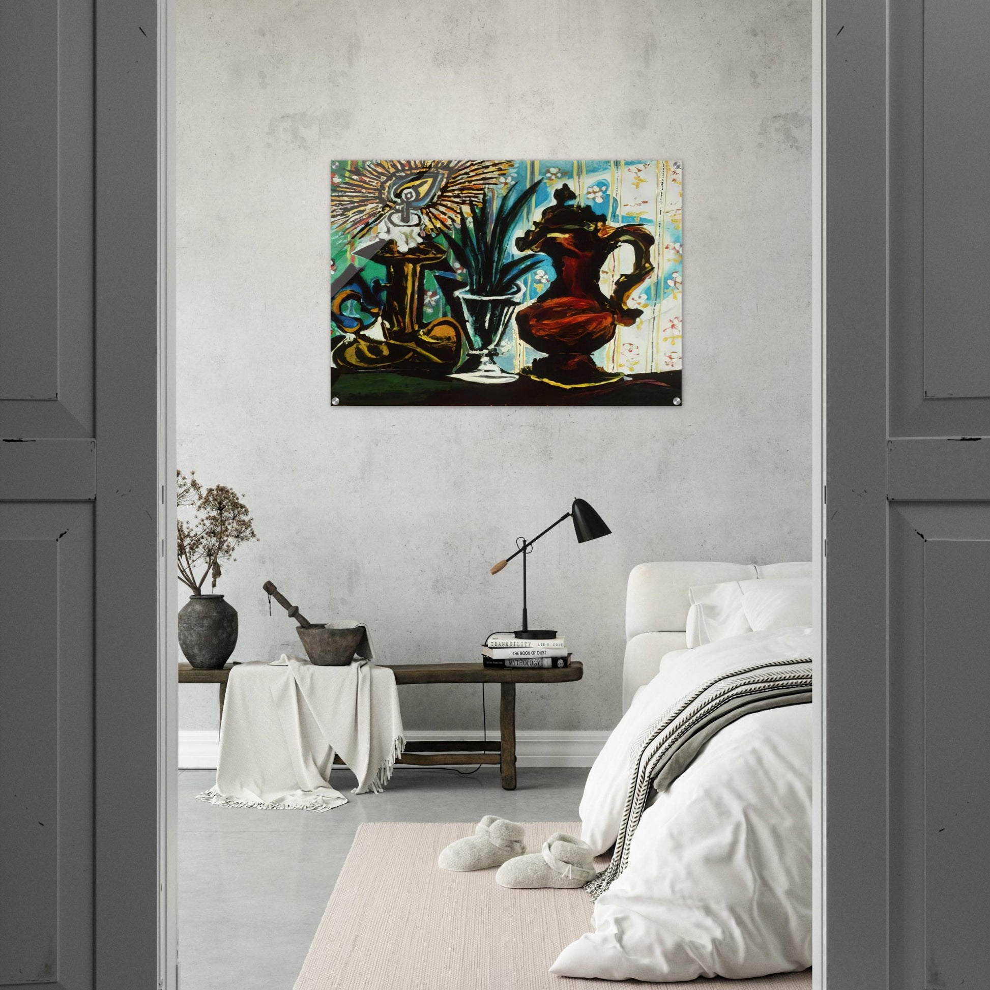 Still life with candle - Pablo Picasso Acrylic Print - 70x100 cm / 28x40″ inches