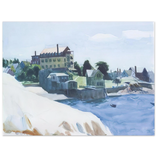 Edward Hopper - Small Town on Cove Fine Art Poster