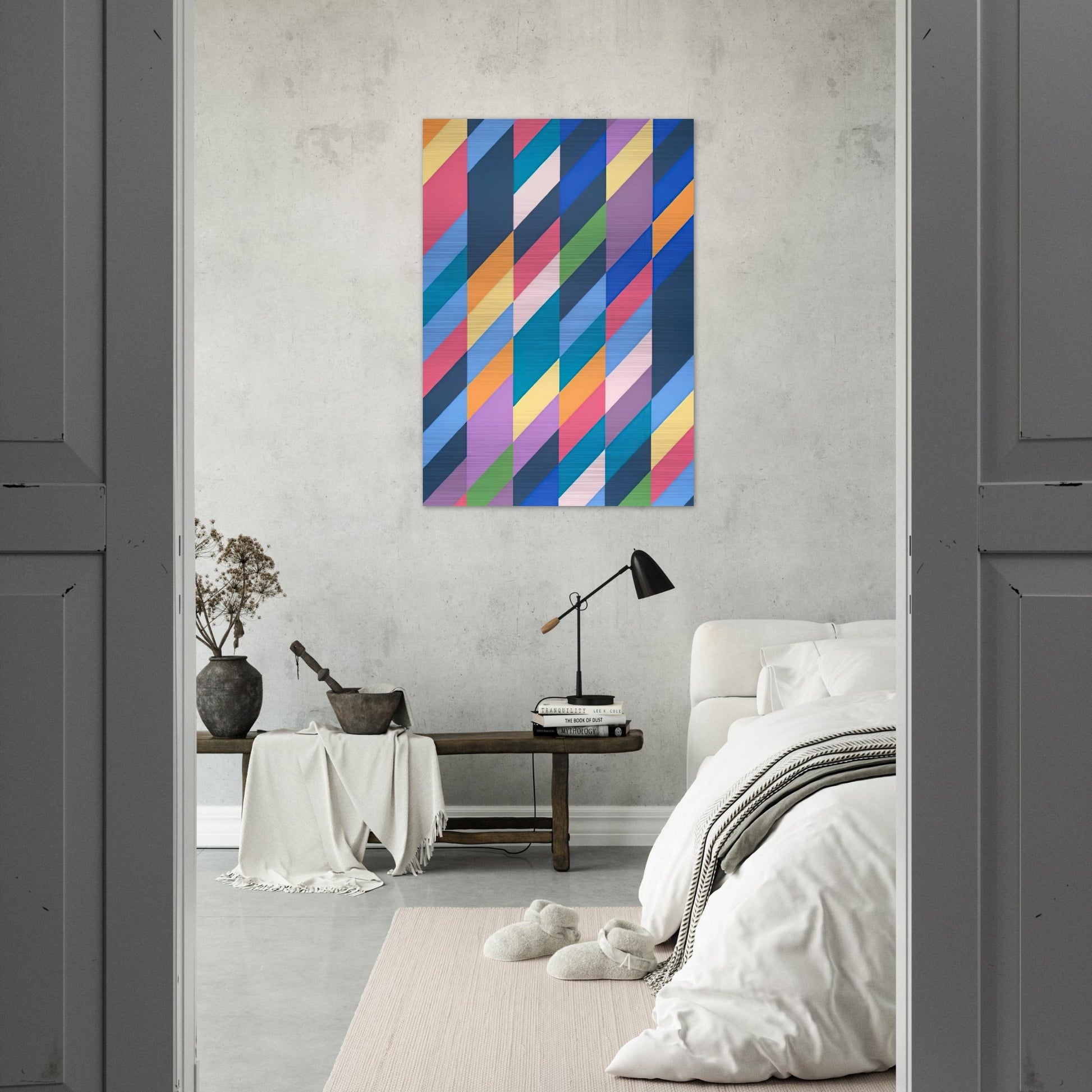 SHADOW PLAY 1990 - Bridget Riley Brushed Aluminum Print - 70x100 cm / 28x40 inches | Bridget Riley Aluminum Print | Bridget Riley Prints