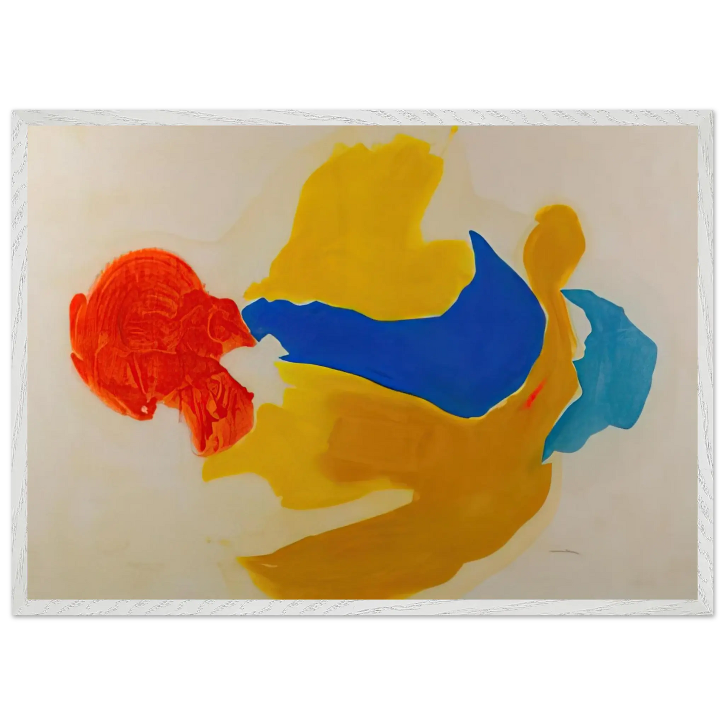 Helen Frankenthaler - Blue Jay - 1963  United States Wall art - 60x80 cm / 24x32 Inches - Premium Wooden Framed Poster With Fine Art Paper - White frame