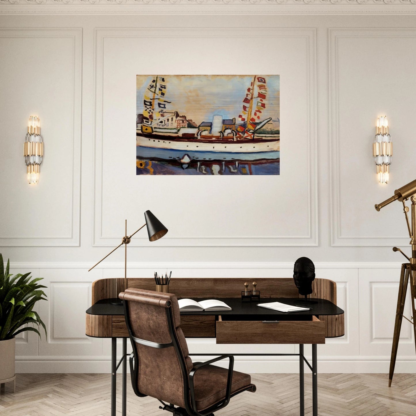 THE ENGLISH YACHT 1906 - Raoul Dufy Brushed Aluminum Print - 70x100 cm / 28x40 inches | Raoul Dufy Aluminum Print | Raoul Dufy Prints