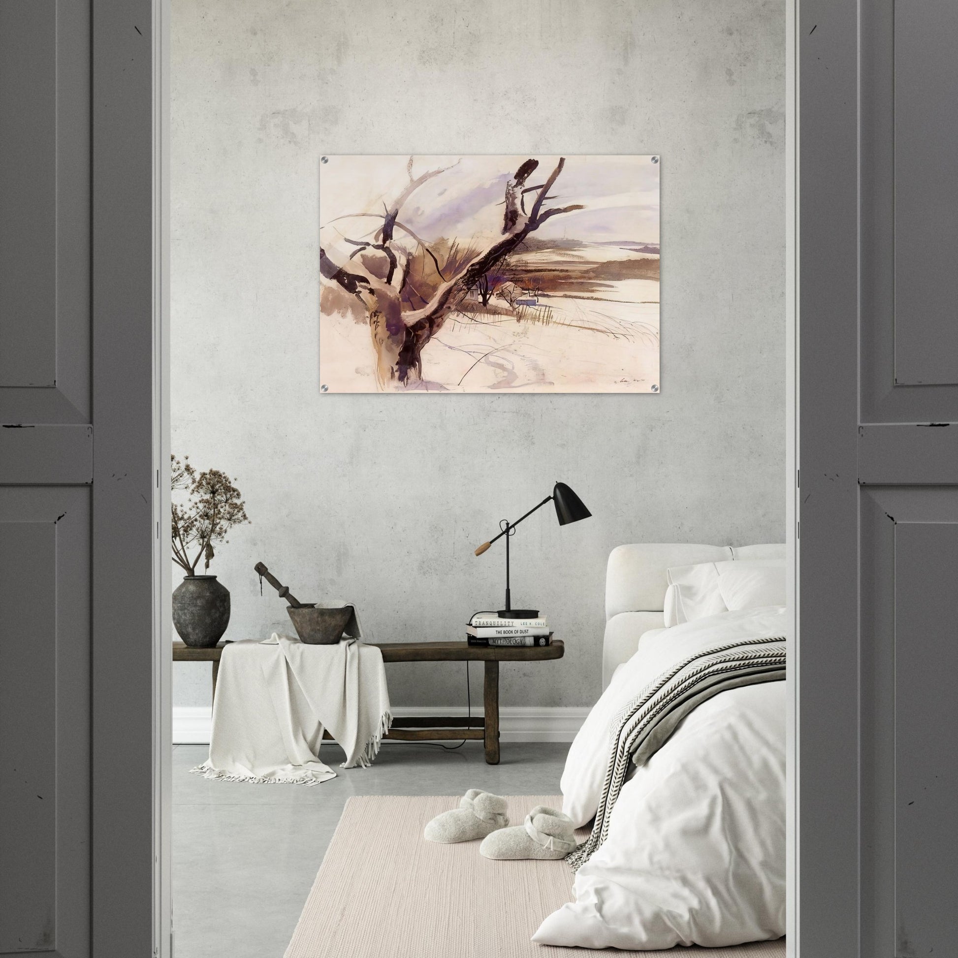 WINTER FARM SCENE - Andrew Wyeth Acrylic Print - 70x100 cm / 28x40″ inches | Andrew Wyeth Wall Art | Andrew Wyeth Prints