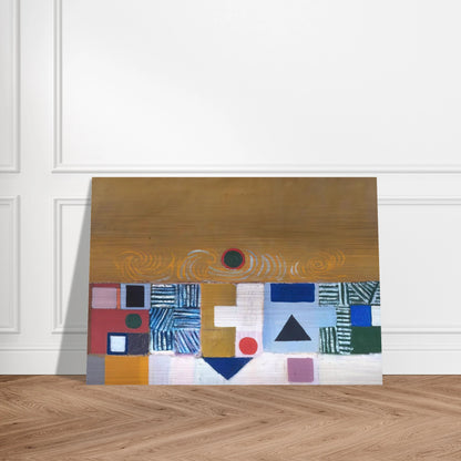 SQUARE MOTIF BLUE AND GOLD THE ECLIPSE 1950 - Victor Pasmore Brushed Aluminum Print - 70x100 cm / 28x40 inches | Victor Pasmore Aluminum Print | Victor Pasmore Prints