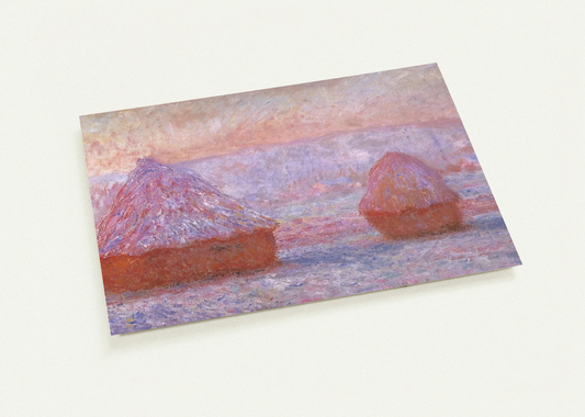 Grainstacks at Giverny, Morning Effect By claude monet Pack of 10 Post Cards | claude monet Post Cards | A6 (10.5 x 14.8 cm) - 4.1 x 5.8 inches